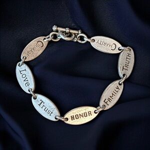 LHHF sterling oval link inspirational virtue bracelet